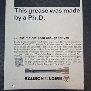 1966 Bausch & Lomb Scope Lubricant B&L Signts Vintage Print Ad Rochester NY Shop